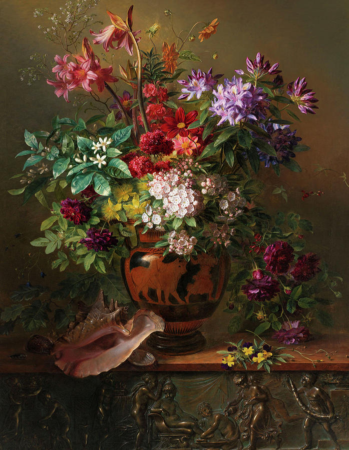 Van Os Painting - Still Life With Flowers In A Greek Vase Allegory Of Spring, 1817 by Georgius Jacobus Johannes van Os Van Os Painting - Still Life With Flowers In A Greek Vase Allegory Of Spring, 1817 by Georgius Jacobus Johannes van Os