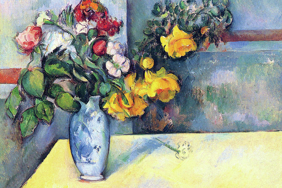 Still Life with Flowers in a Vase Painting by Paul Cezanne