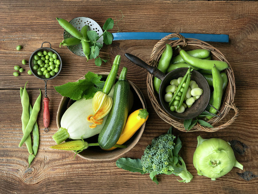 Still Life With Fresh Green Garden Vegetables Photograph by Magdalena & Krzysztof Duklas
