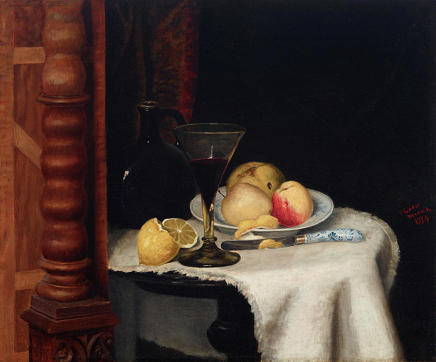Still Life Painting - Still Life With Fruit by William Henry Huddle Still Life Painting - Still Life With Fruit by William Henry Huddle