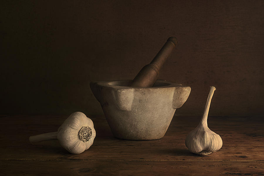 Vegetable Photograph - Still Life With Garlic by Christian Marcel