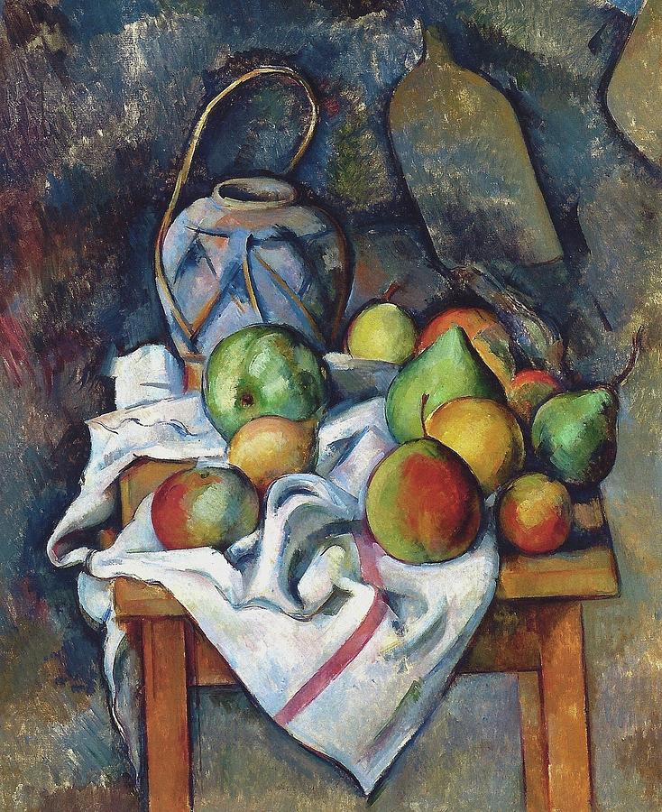 Still Life with Ginger Jar and Fruit 1895 Painting by Paul Cezanne ...