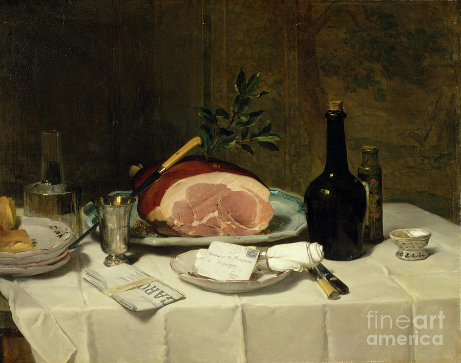 Still Life With Ham Drawing by Heritage Images