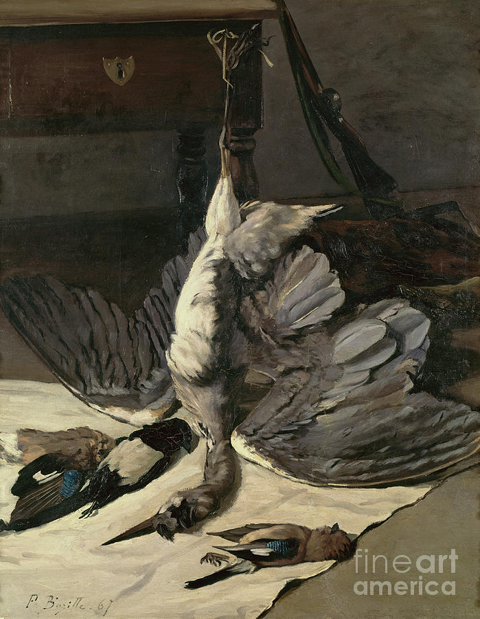 Still Life With Heron, 1867 Painting by Jean Frederic Bazille