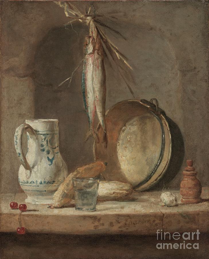 Still Life With Herrings Drawing by Heritage Images