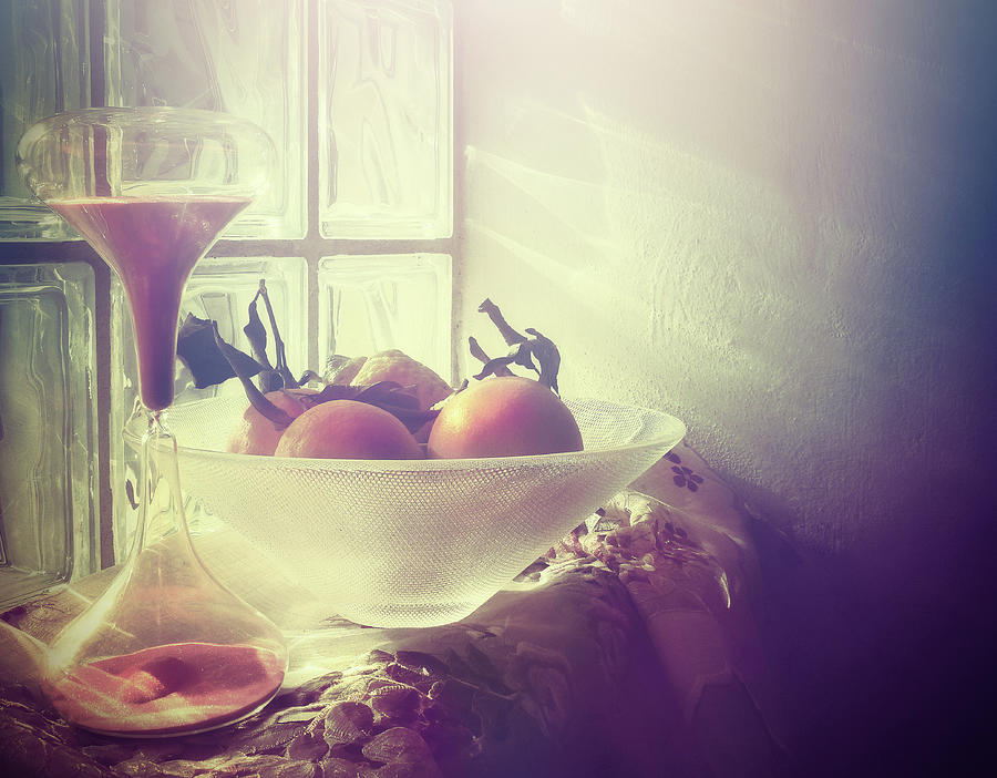 Still Life With Hourglass And Agrumes Photograph by Marco Misuri