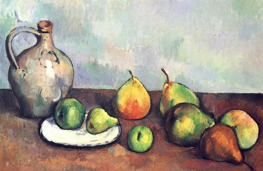 Still Life with Jug and Fruit 1893 94 Painting by Paul Cezanne ...