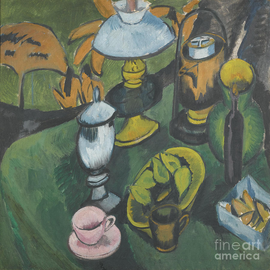 Still Life With Lamp. Artist Kirchner Drawing by Heritage Images