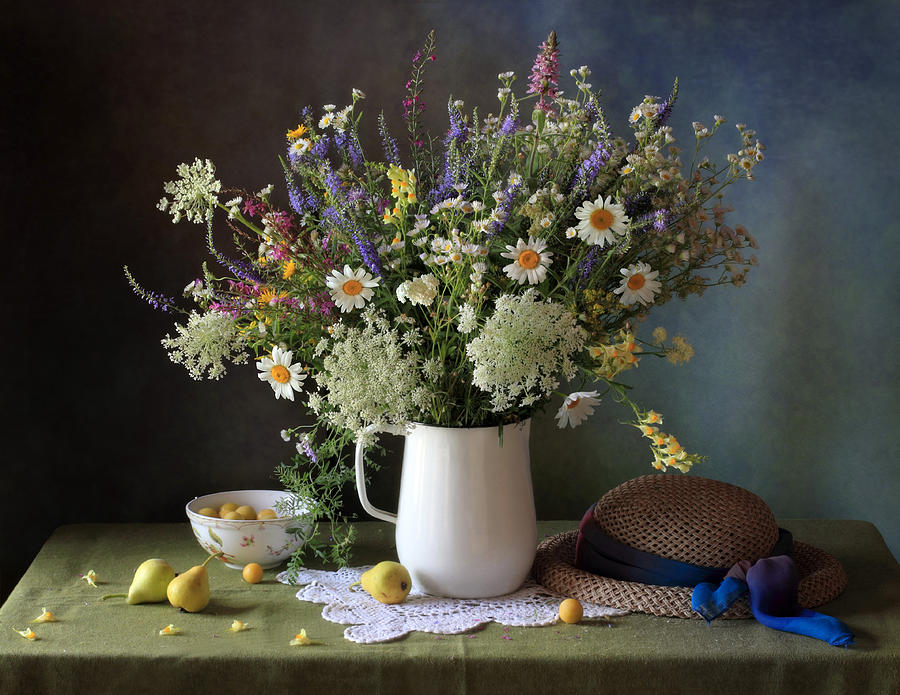 Still-life Photograph - Still-life With Meadow Flowers by ??????? ????????