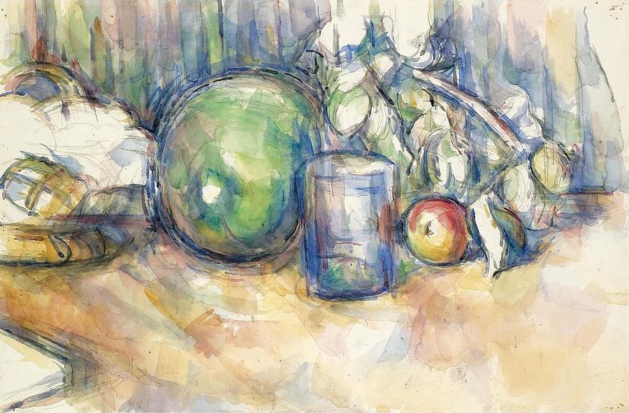 Still Life with Melon 1902 06 Painting by Paul Cezanne Paintings - Fine ...