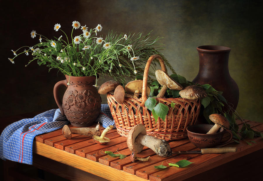 Still-life Photograph - Still Life With Mushrooms by Tatyana Skorokhod (??????? ????????)