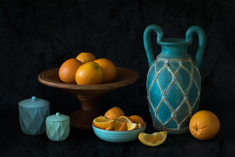 Bowl Photograph - Still Life With Oranges by Jacqueline Hammer