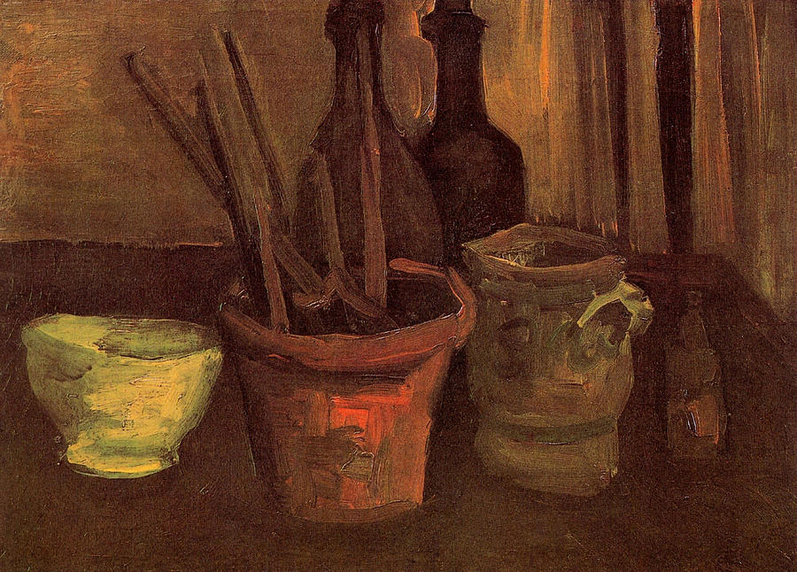 Vincent Van Gogh Painting - Still Life with Paintbrushes in a Pot by 