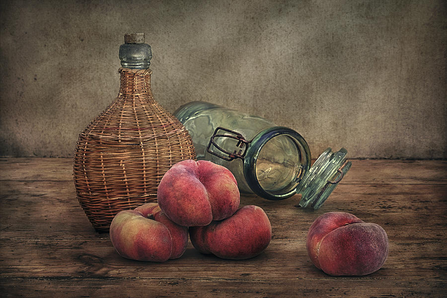 Fruit Photograph - Still Life With Peaches by Christian Marcel
