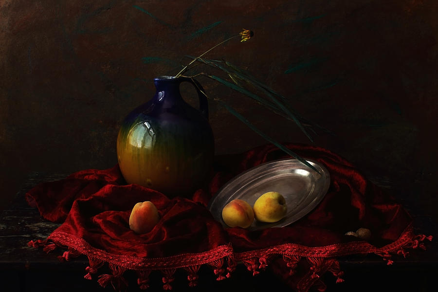 Still Life Photograph - Still Life With Peaches by Ustinagreen