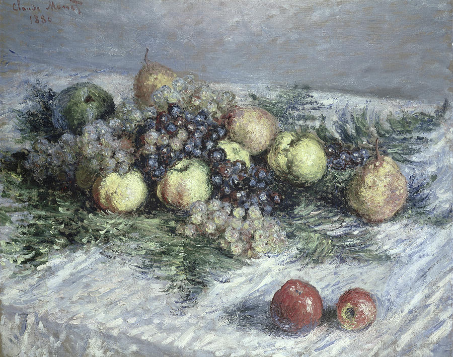 Still Life With Pears And Grapes Painting by Artist - Claude Monet Still Life With Pears And Grapes Painting by Artist - Claude Monet