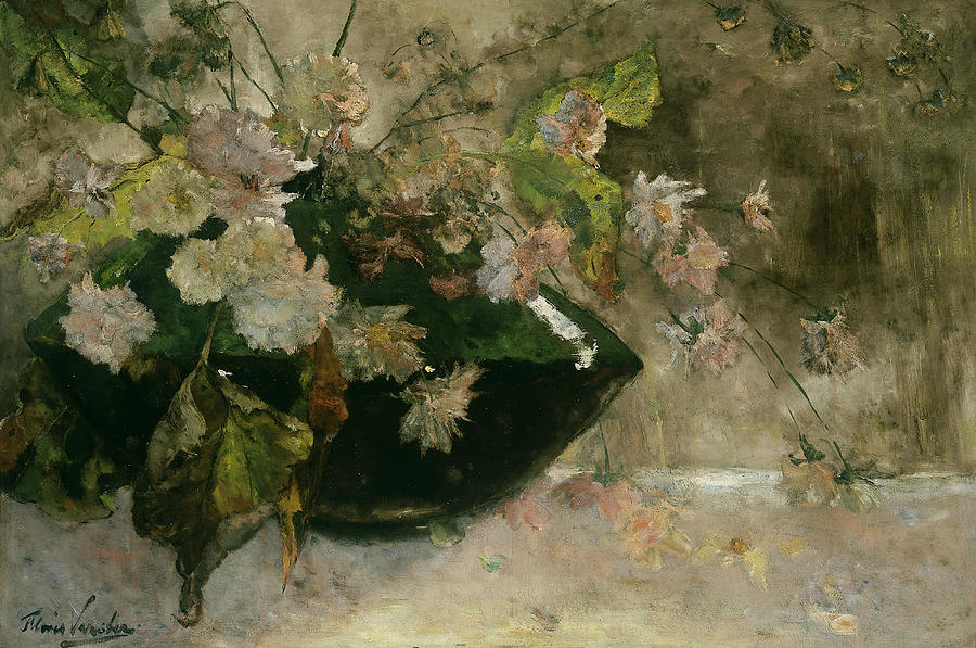 Still Life with Peonies Painting by Floris Verster
