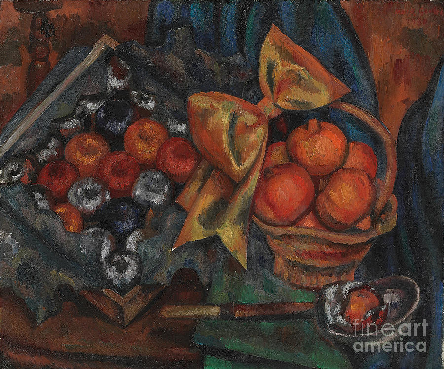 Still Life With Pomegranates And Fruit, 1930 Painting by Mark Gertler