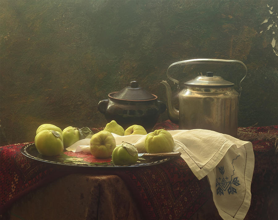 Still Life With Quince And Kitchenware Photograph by Ustinagreen