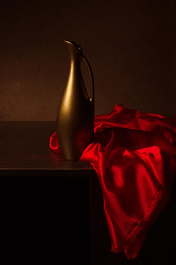 Cloth Photograph - Still Life With Red Cloth by Magnola