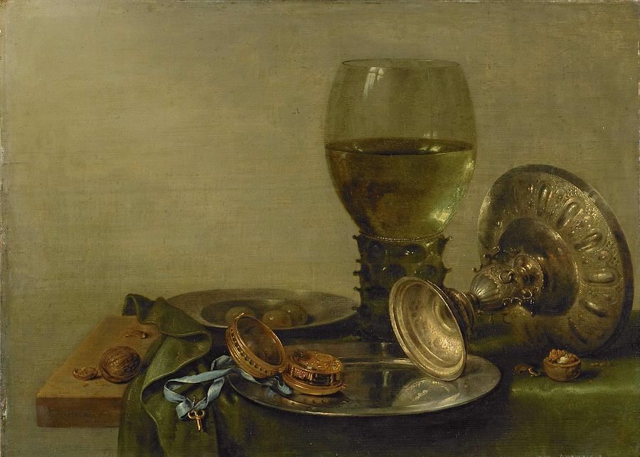 Still Life with Roemer and Silver Tazza. Painting by Willem Claesz Heda