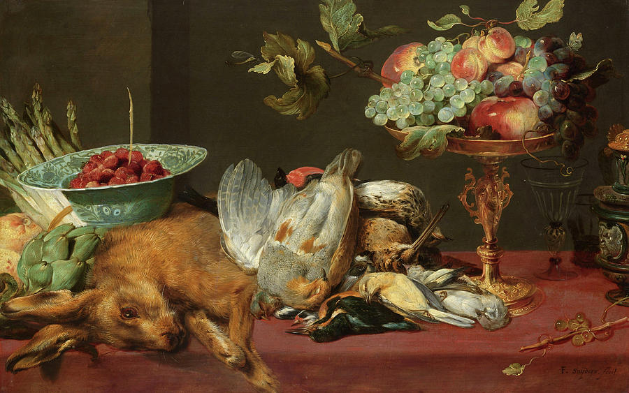 Still life with small game and fruits, 1657 Painting by Frans Snijders ...