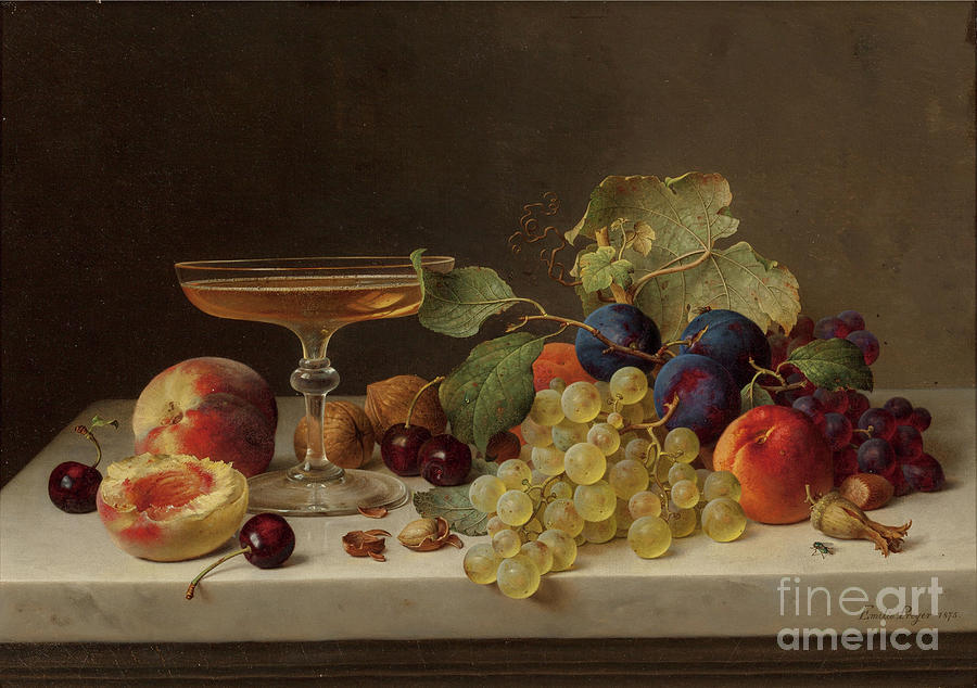 Still Life With Summer Fruits Drawing by Heritage Images