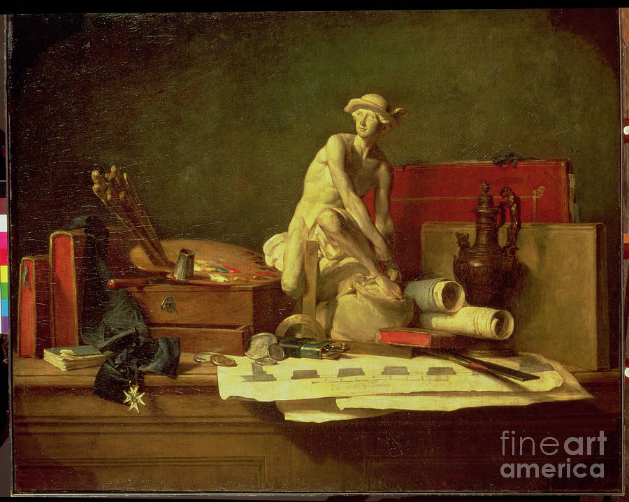 Book Painting - Still Life With The Attributes Of The Arts, 1766 by Jean-baptiste Simeon Chardin