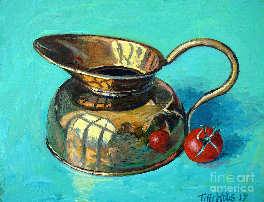 Tomato Painting - Still Life with Tomato by Tilly Willis