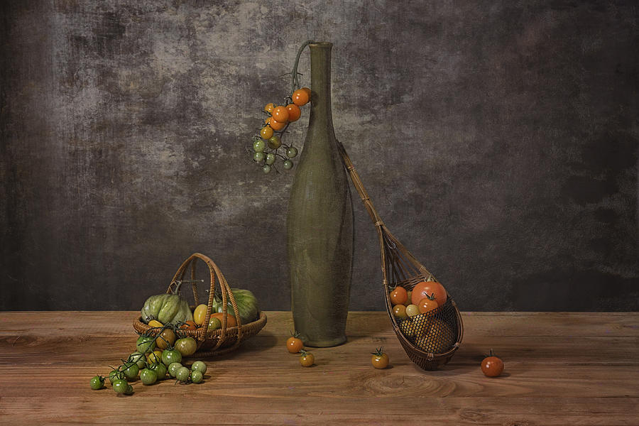 Tomato Photograph - Still Life With Tomatos by Lydia Jacobs