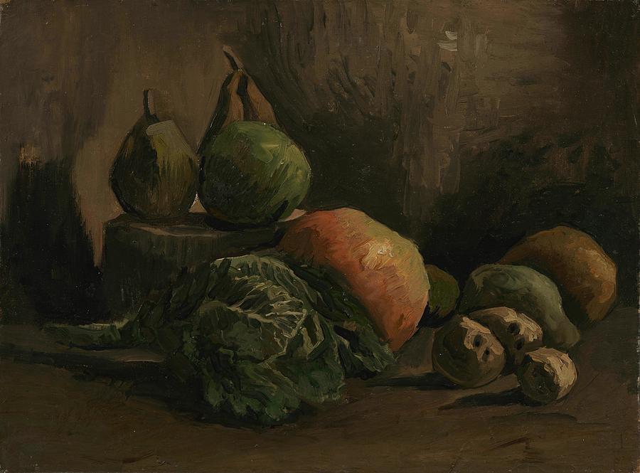 Still Life with Vegetables and Fruit. Painting by Vincent van Gogh -1853-1890-