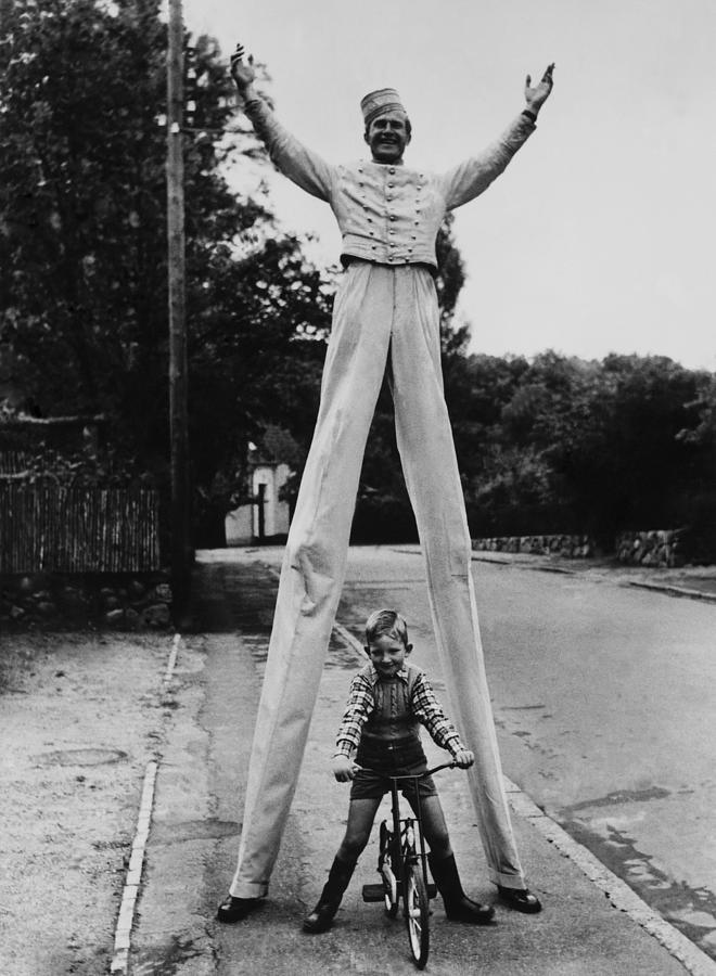 Stilt Walker From Danish Circus Photograph by Keystone-france