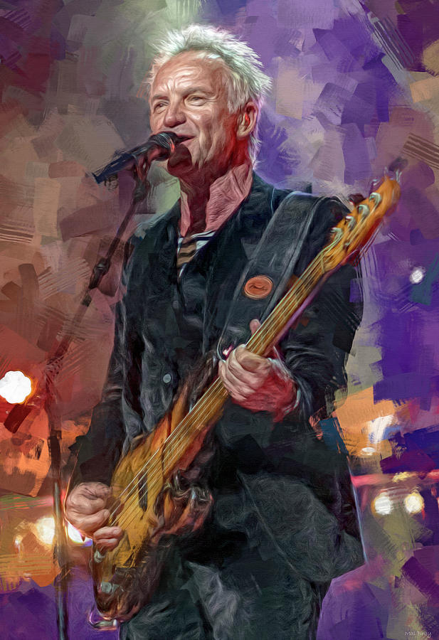Sting Live Mixed Media by Mal Bray