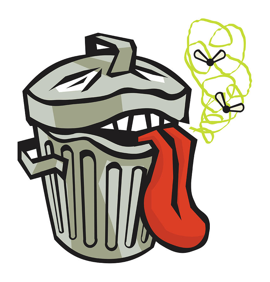 Vintage Drawing - Stinky Garbage Can by CSA Images