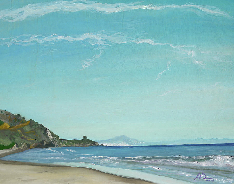Stinson Beach CA Painting by Joseph Demaree