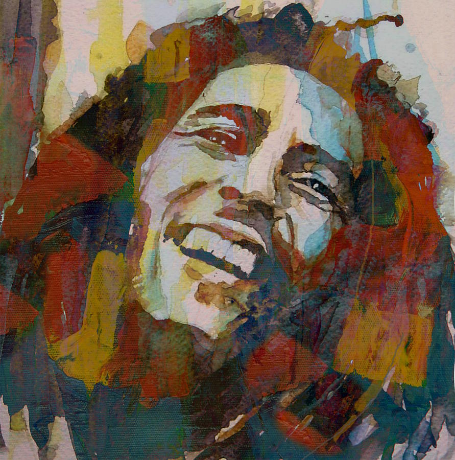 Bob Marley Painting - Stir It Up - Retro - Bob Marley by Paul Lovering