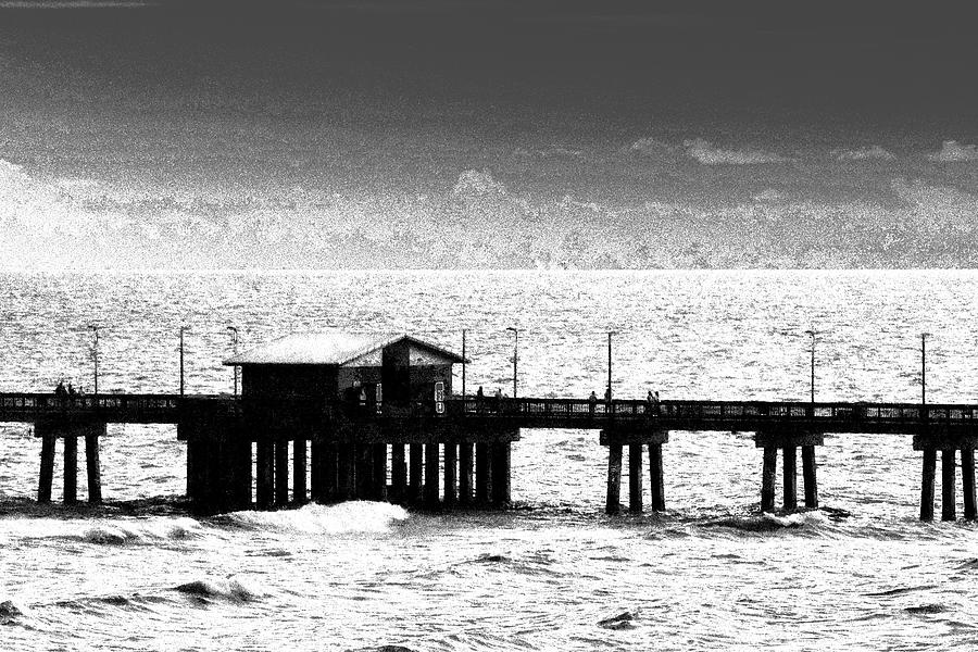 Stippled Pier at Gulf State Park Pier in Gulf Shores in Alabama. Photograph by Debra Grace Addison