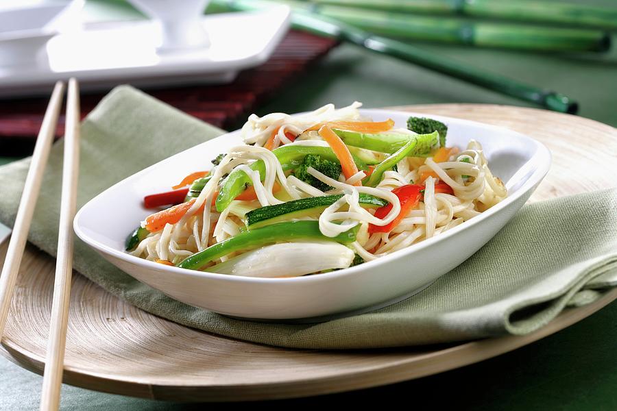 Stir-fried Noodles And Vegetables Photograph by Gastromedia
