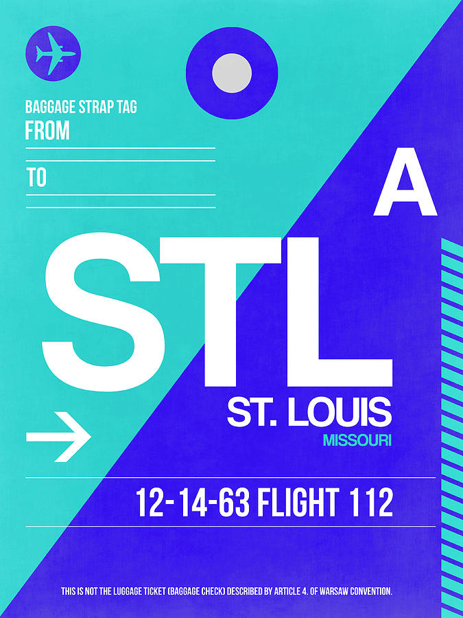 STL St. Louis Luggage Tag II Digital Art by Naxart Studio
