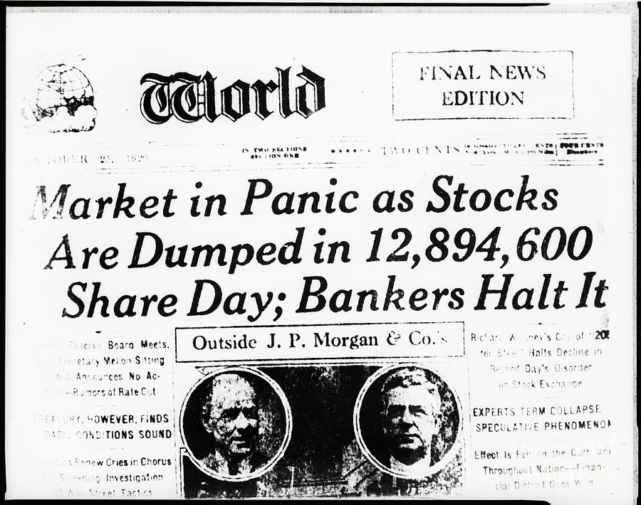Stock Market Crash On World Headline by Bettmann