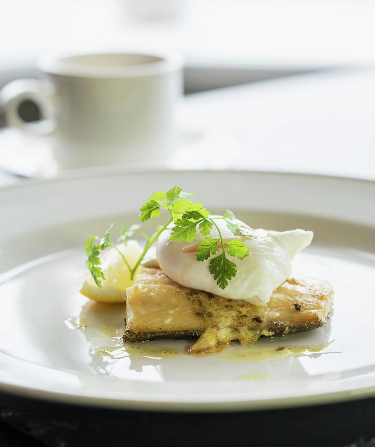 Stockfish With Poached Egg Photograph by Brian Harrison
