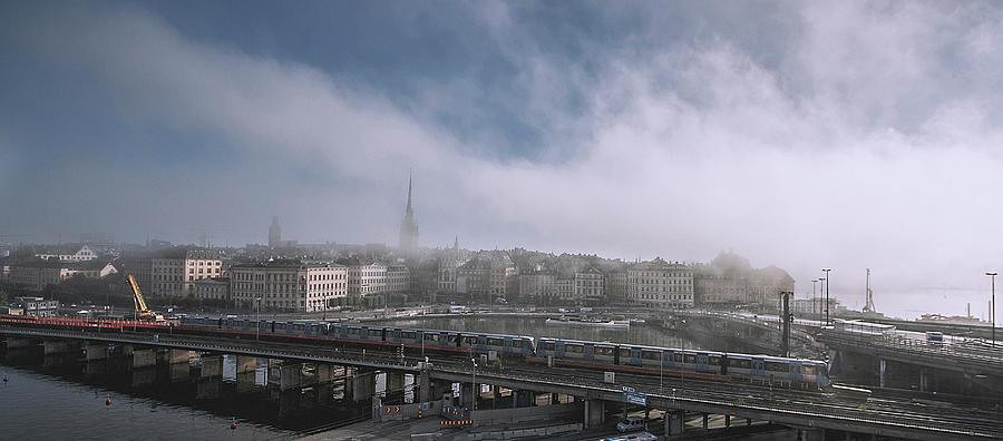 Stockholm city in the foggy morning  Photograph by Aleksandrs Drozdovs