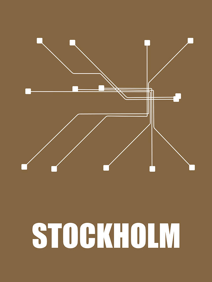 Map Digital Art - Stockholm Subway Map 2 by Naxart Studio