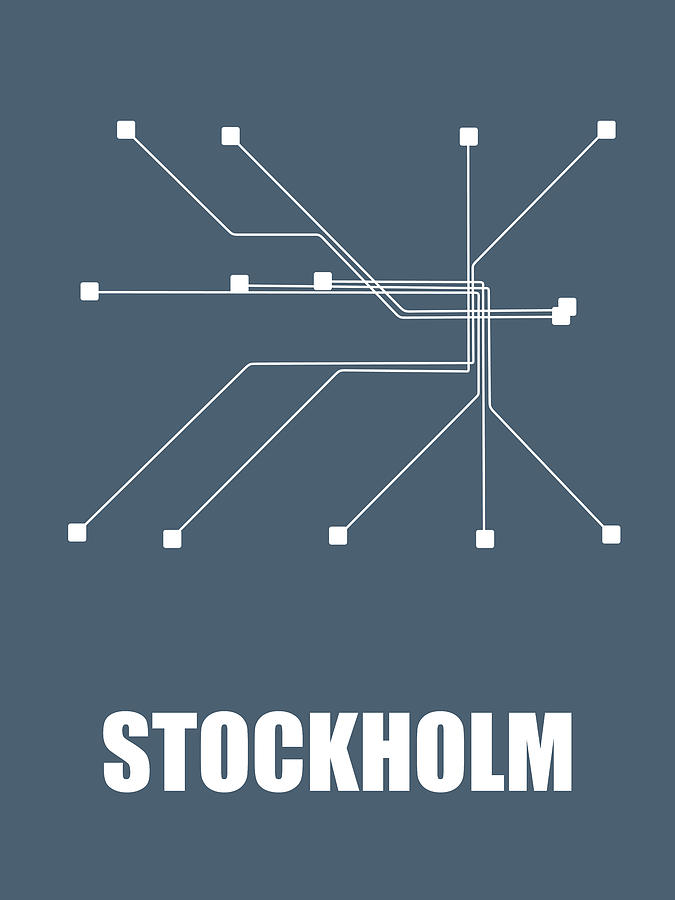Map Digital Art - Stockholm Subway Map by Naxart Studio