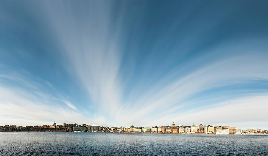 Stockholm Waterfront Panorama Under Big Photograph by Fotovoyager