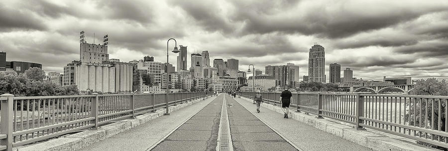 Architecture Photograph - Stone Arch Bridge With Buildings by Panoramic Images
