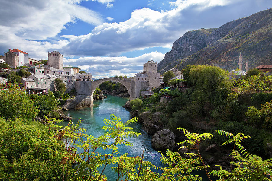 Stone Bridge At Mostar Photograph by Maurice Ford