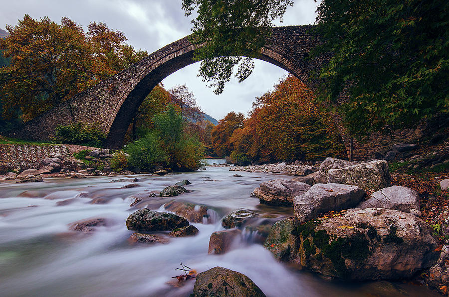 Stone Bridge Portaikos River Photograph by George Papapostolou Photographer