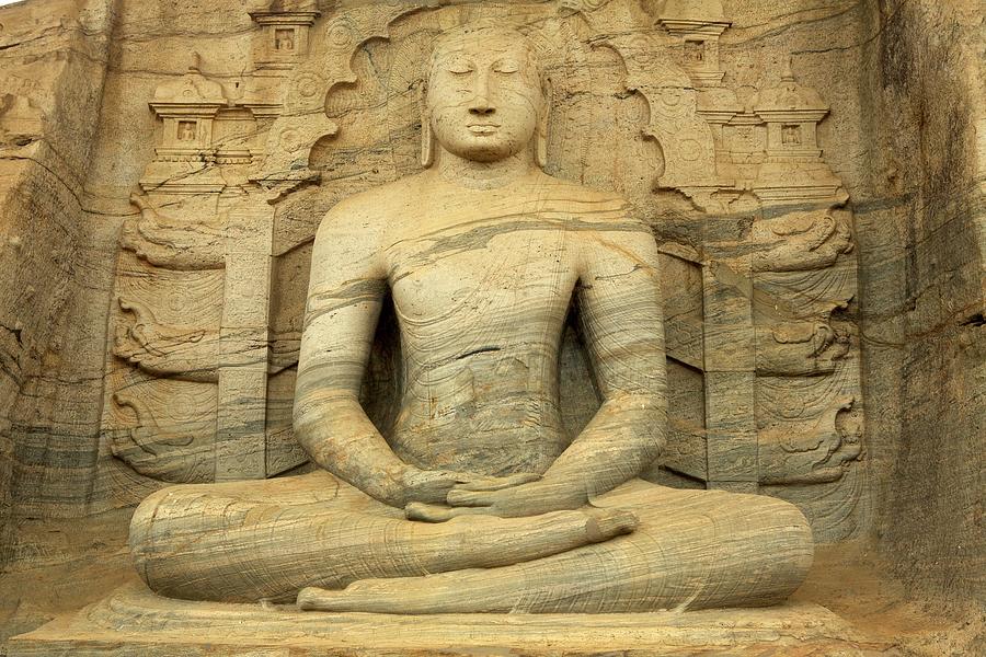 Stone Carved Seated Buddha, Sri Lanka, Asia Digital Art by David Fettes ...