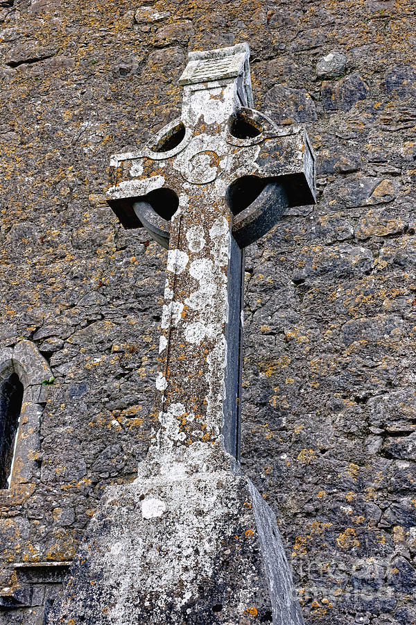 Stone Celtic Cross Photograph by Olivier Le Queinec